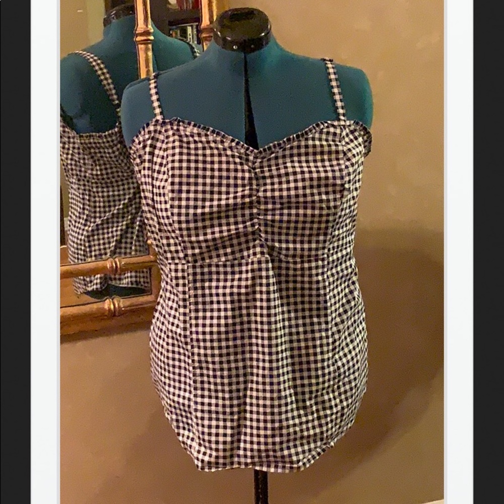 Torrid Gingham Checkerboard Tank zip Back Sz 4